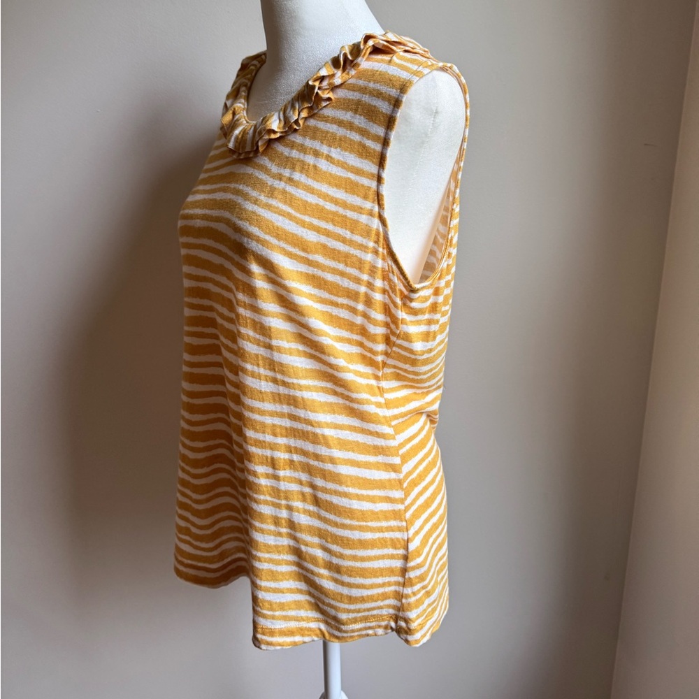 Nic + Zoe Womens‎ Nantucket Linen Blend Sleeveless Top Yellow Size Small - Picture 6 of 9